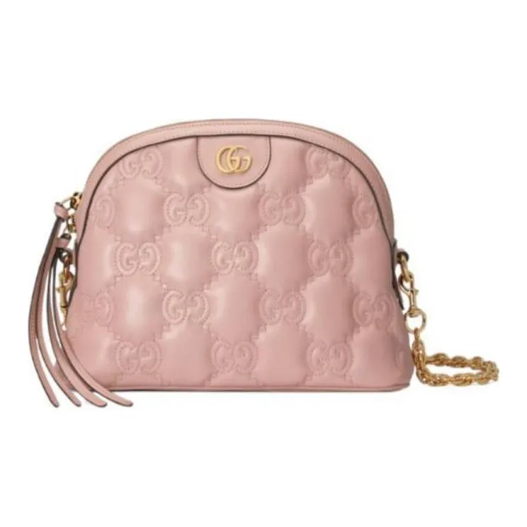 GUCCI Ophidia Leather Shoulder Bag Small Size Women's Light Pink-1