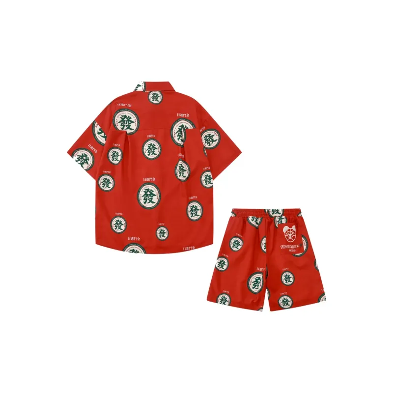 BEAR UNION Shirt Matching Set Unisex Red-1