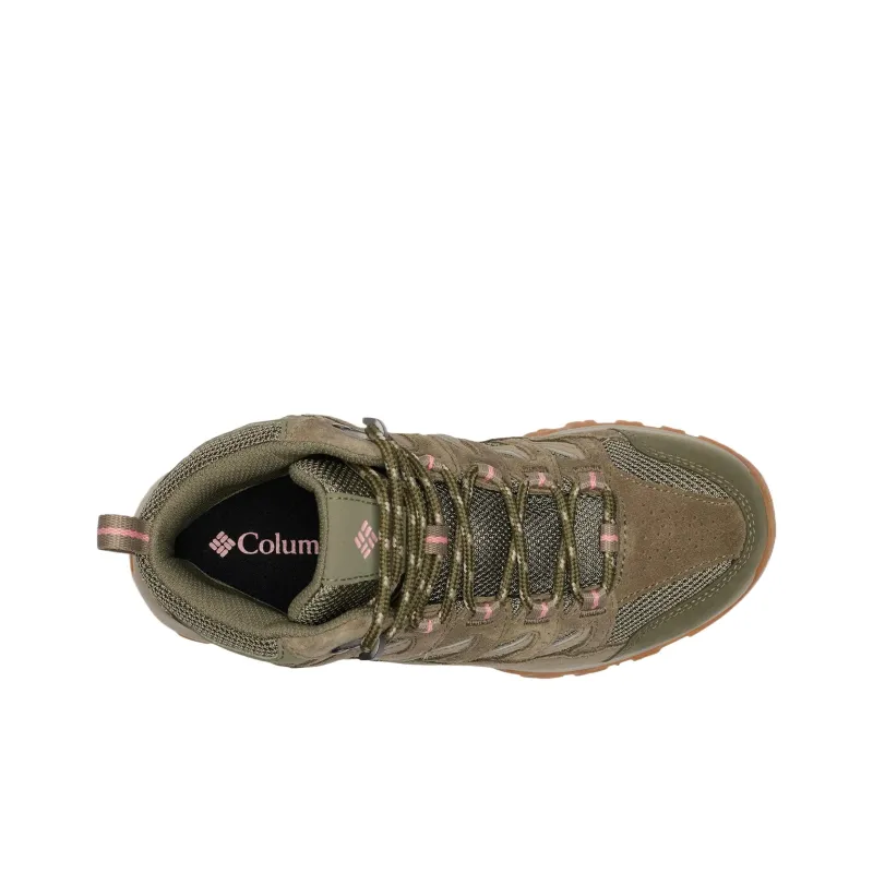 Columbia Crestwood Slip-Resistant Mid-Top Hiking Shoes Women's Stone Green-2