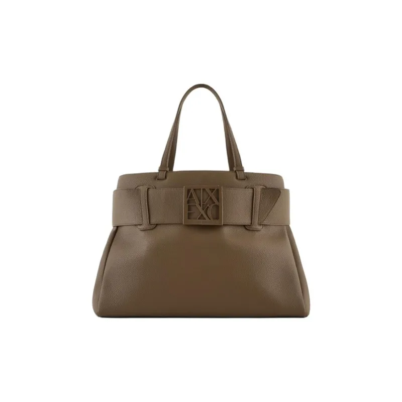 ARMANI EXCHANGEAE Polyester Tote Bag, Shopping Bag, Handbag Tubas Women's Dark Umber-0