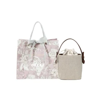OKEKE Canvas Canvas Bag Shoulder Bag Crossbody Bag Handbag Unisex Milk Tea Beige