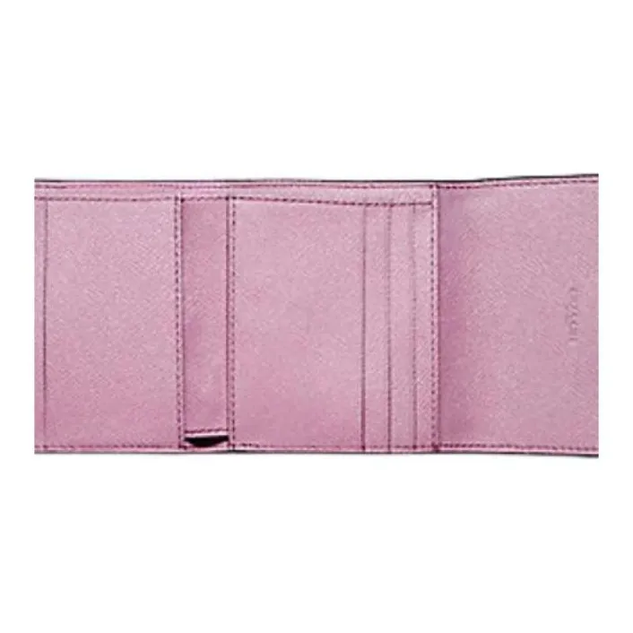 COACH Cross Grain Leather Card Holder, Coin Purse, Wallet Mini Women's Light Purple-2