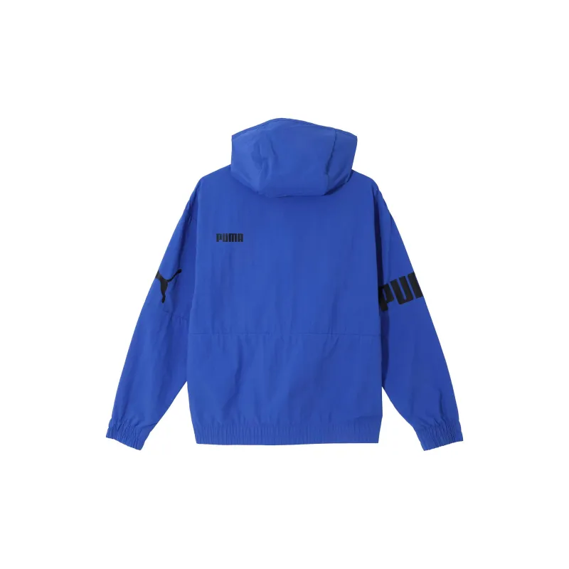 PUMA POWERWINDBREAKER HOODED 1/2 ZIP Sweatshirt Men's Electric Blue-1