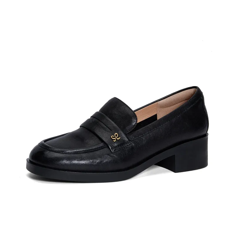 PT'SON Loafers 4.4cm Women's Black-1