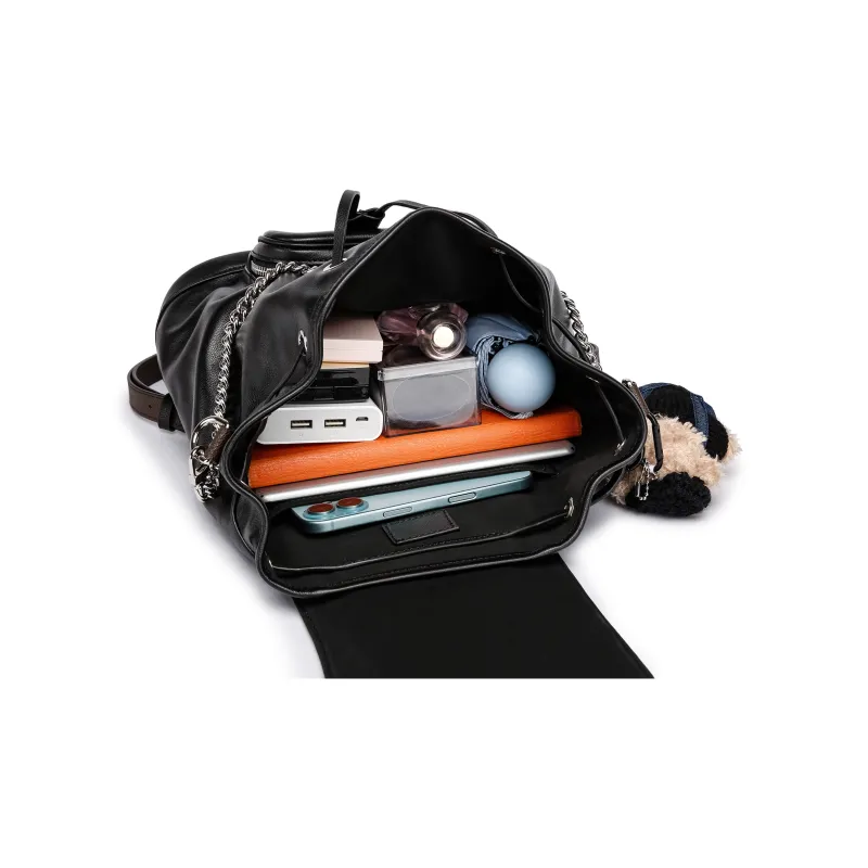 FAIRWHALE PU Backpack Regular Women's Black-7