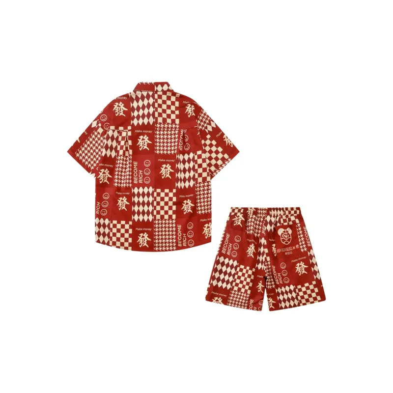 BEAR UNION Shirt Matching Set Unisex Red-1