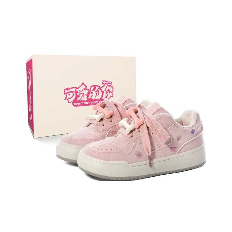 Lovely You Lightweight And Breathable Low Top Skateboard Shoes Women's Pink-24