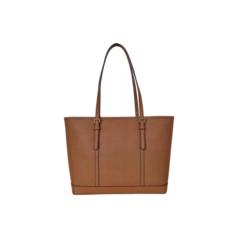 MICHAEL KORS Jet Set Travel Leather Tote Bag, Shopping Bag, Shoulder Bag Women's Caramel Brown-3