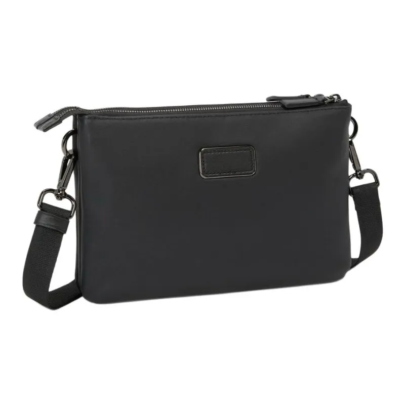 TUMI Leather One Shoulder Crossbody Clutches Men's Black-2