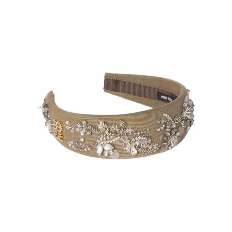 MIU MIU Cotton Headbands Unisex Tundra-0