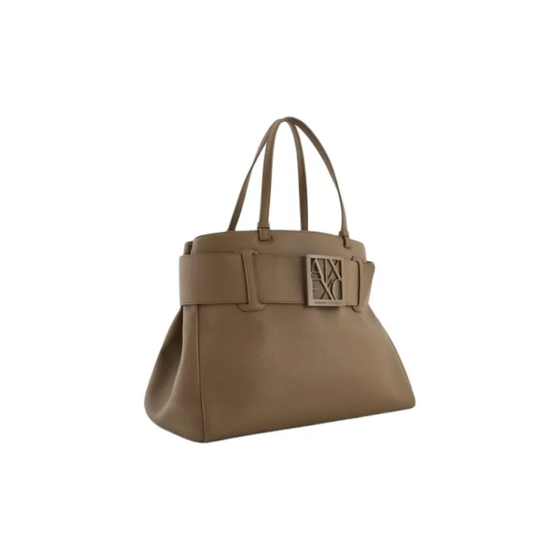 ARMANI EXCHANGEAE Polyester Tote Bag, Shopping Bag, Handbag Tubas Women's Dark Umber-1