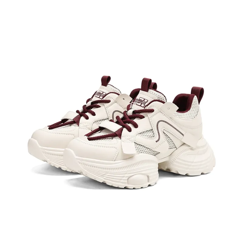 HLA Chunky Sneakers Women's Low Top White Black/Gunmetal-11