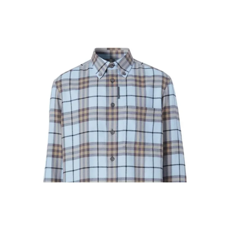 Burberry Shirts Men Blue-4