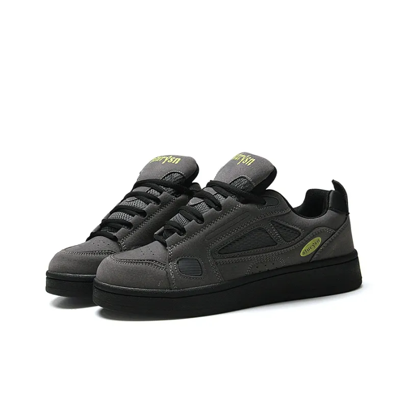 STUR YSN Wear resistant And Lightweight Low Top Skateboard Shoes Women's Dark Gray Neon Green-1