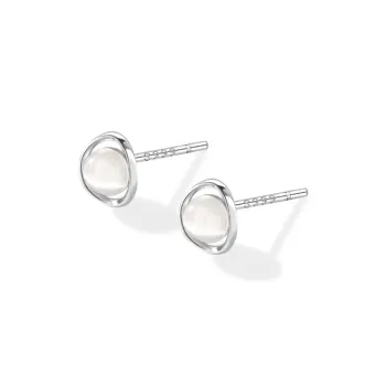 JOLLY NOTE Glass Cat Eye Stud Earrings Women's Good Luck