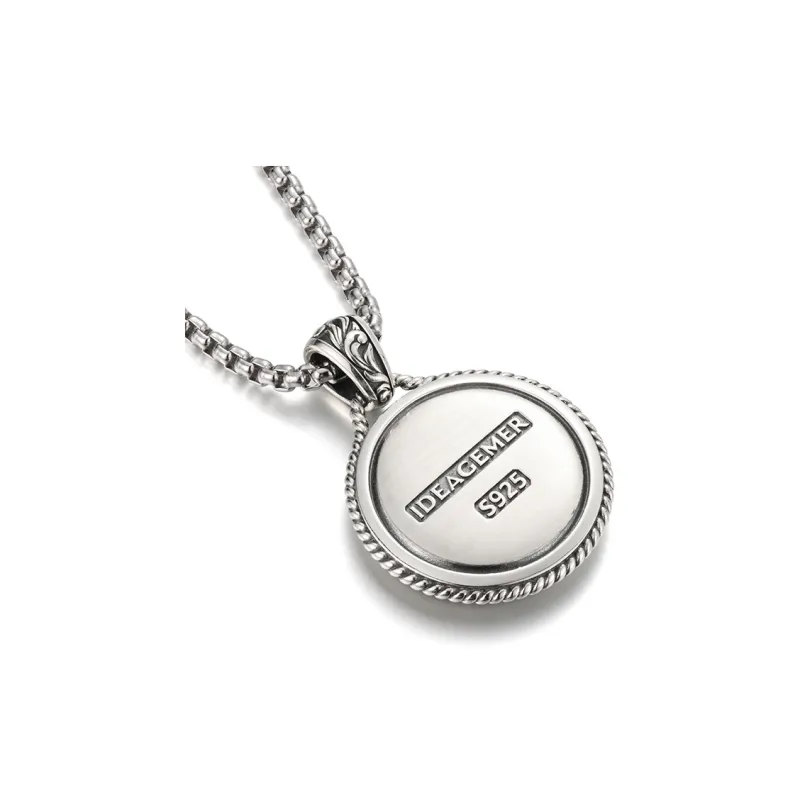 IDEAGEMER 925 Sterling Silver Necklaces Men's-6