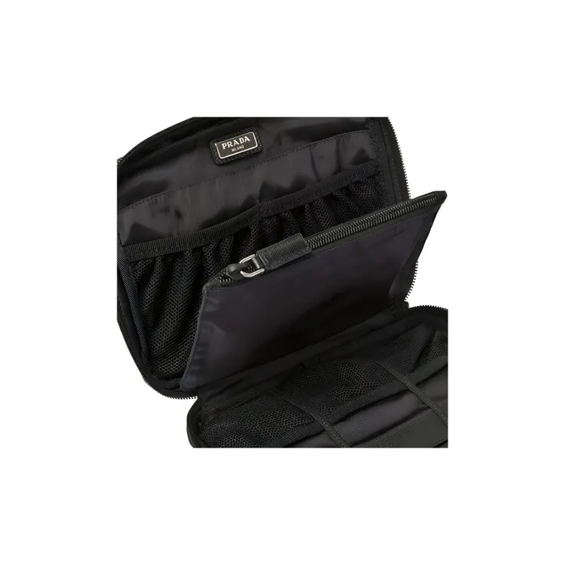 PRADA Nylon Toiletry Bag Men's Black-3