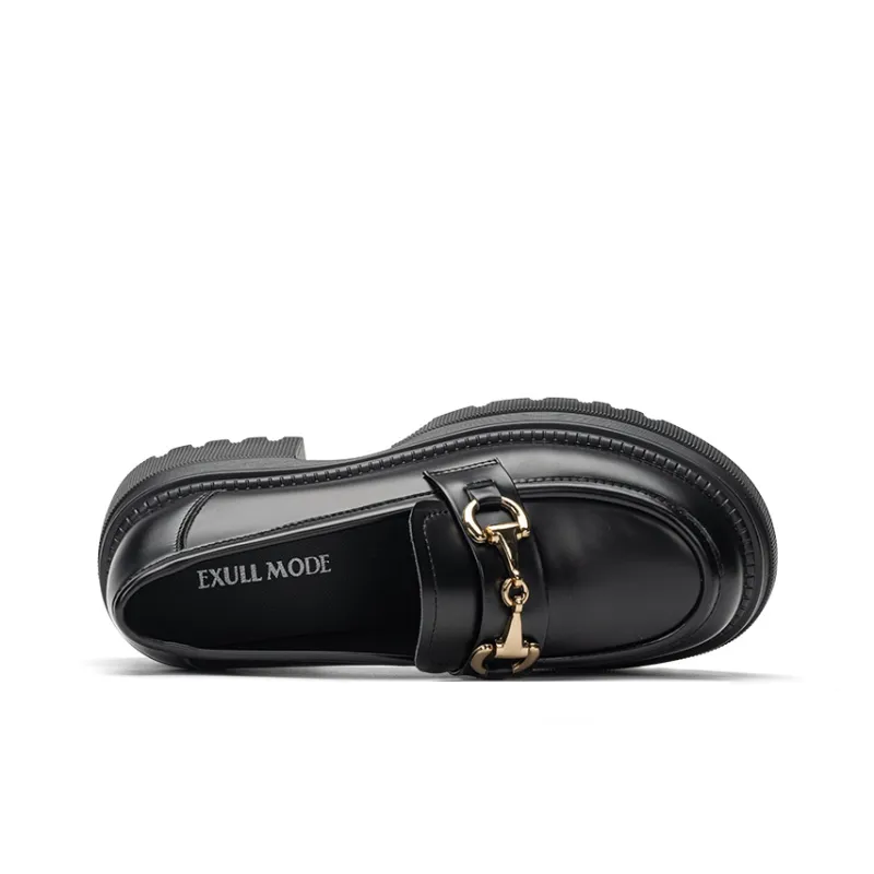 EXULL Q Loafers 5.5cm Women's Matte Black-2