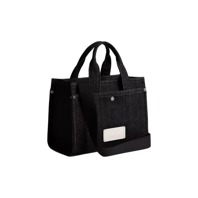 COACH Denim Tote Bag, Shopping Bag, Shoulder Bag, Crossbody Bag, Handbag Medium Size Women's Black-1
