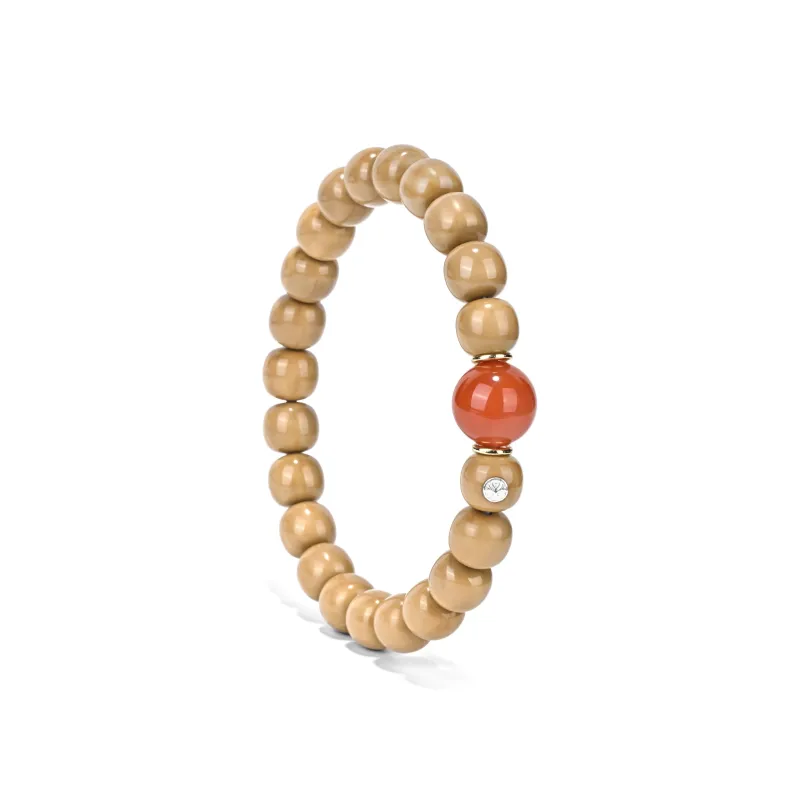 Yulan Wenwan Monkey Head Walnut Vintage Beaded Bracelet Unisex-1