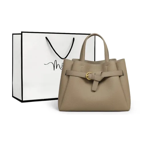 MILLIE'S Cow Leather Shoulder Bag, Crossbody Bag, Handbag Women's Stone Wall Gray