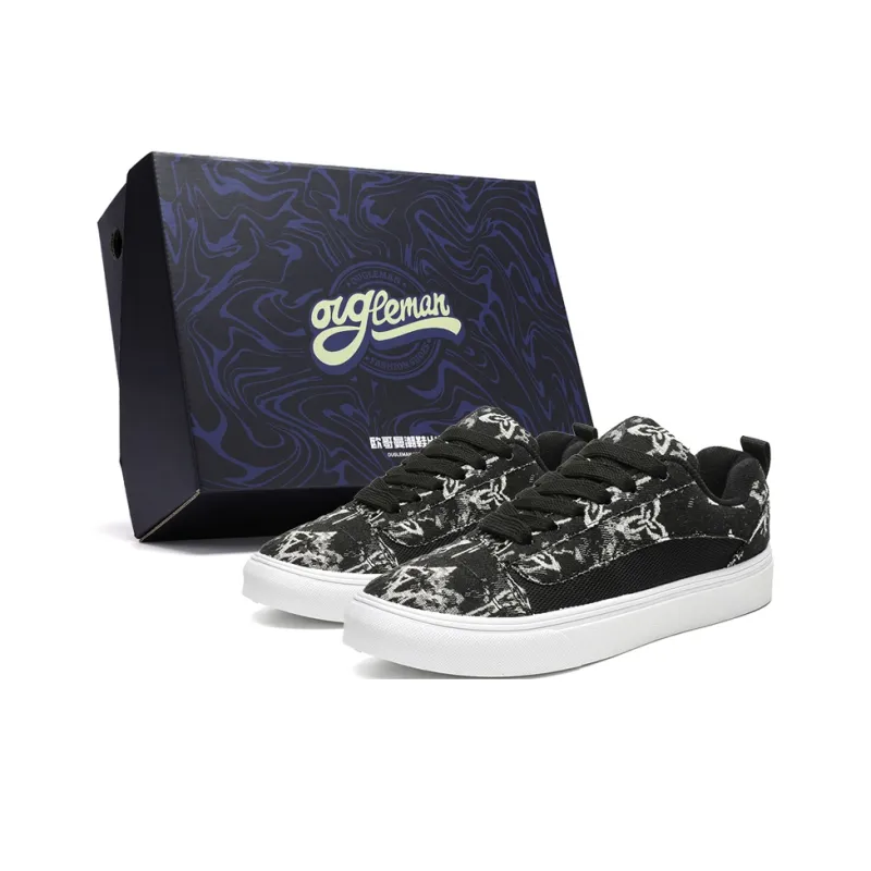 OUGLEMEN Lightweight Wear-Resistant And Slip-Resistant Low-Top Canvas Shoes Unisex Box-4