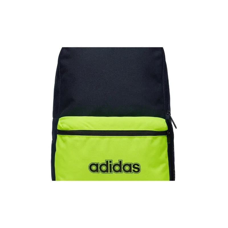 Adidas Recycled Polyester Backpack Large Size Men's Dark Blue With Neon Yellow Accents-3