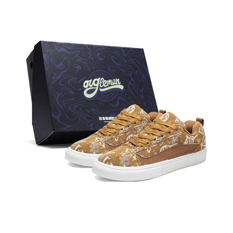 OUGLEMEN Lightweight Wear-Resistant And Slip-Resistant Low-Top Canvas Shoes Unisex Box-12