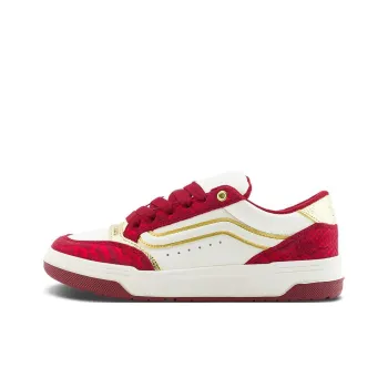 Vans HYLANE Anti Slip Wear Resistant Low Top Skateboard Shoes Unisex Red Beige