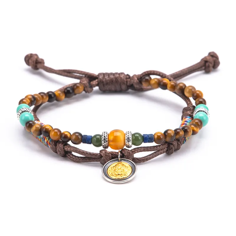 BLESSED BULLET Tiger's Eye Stone Bracelets Unisex-0