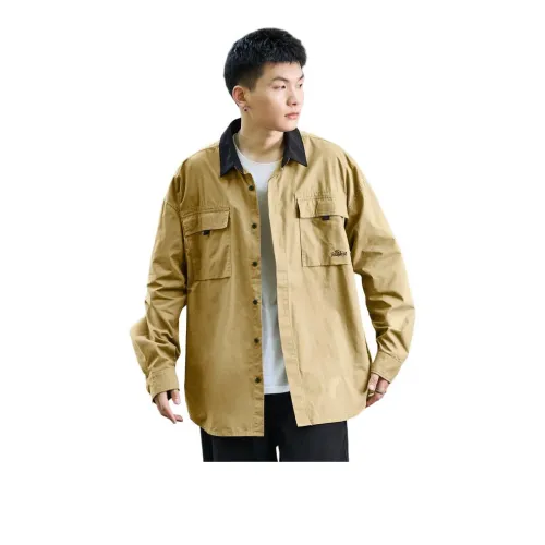 Tonlion Shirt Men's Yellow Khaki