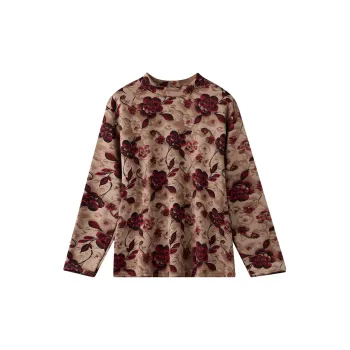 Pretty Lady Thermal Tops Women's Red Print