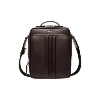 BALLY Cow Leather Crossbody Handbags Men's Ebony
