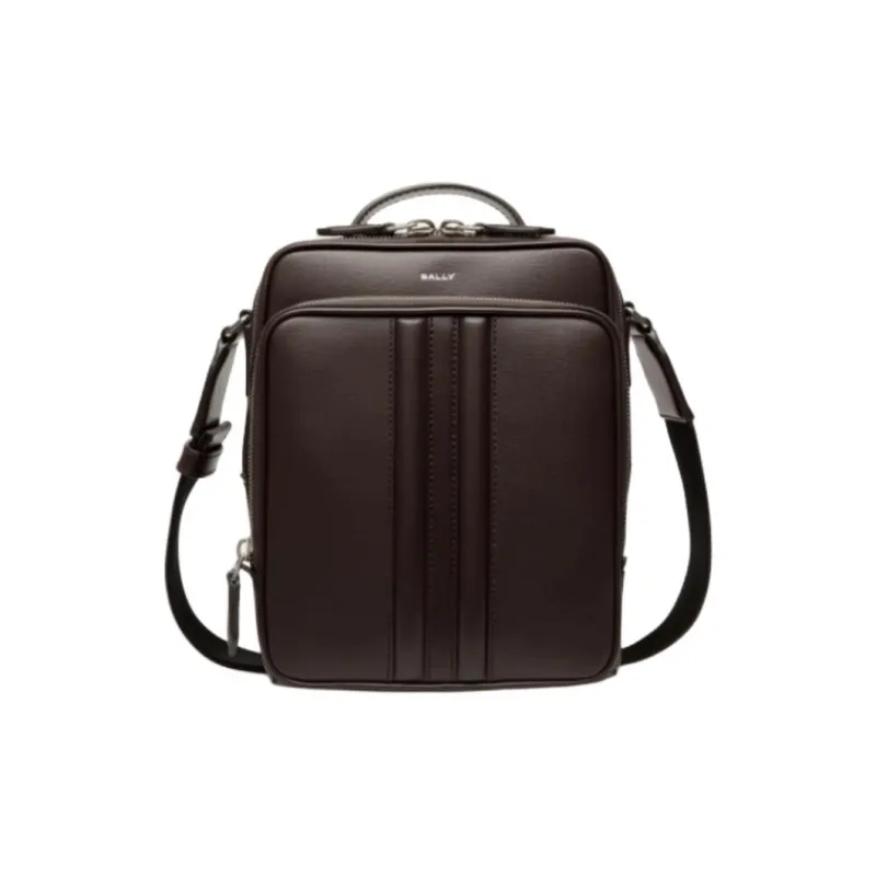 BALLY Cow Leather Crossbody Handbags Men's Ebony-0