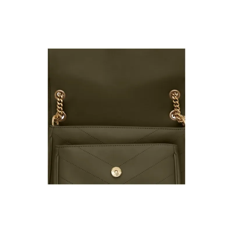 SAINT LAURENT Niki Lambskin Hobo Bag Crossbody Bag Shoulder Bag Women's Sea Cucumber Green-6