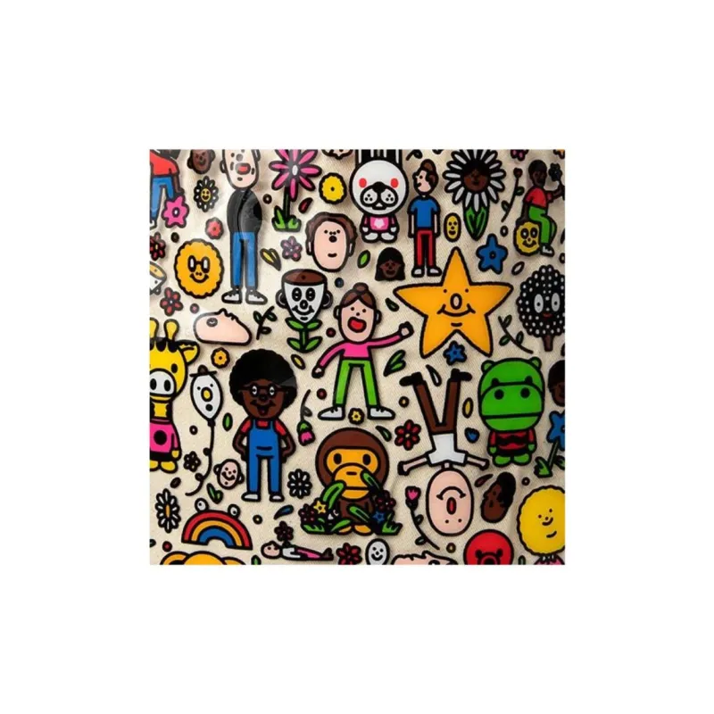 A BATHING APE PVC Tote Bag, Shopping Bag, Shoulder Bag, Handbag Regular Unisex White-3