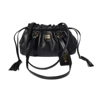 MIU MIU Lambskin Shoulder Bag Mini Women's Black