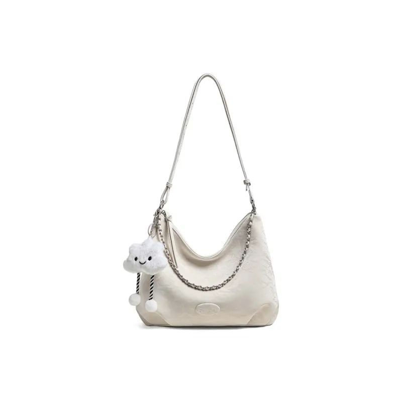 C°BANNER Cow Leather Underarm Tote Shoulder Bag Regular Women's Ecru-1
