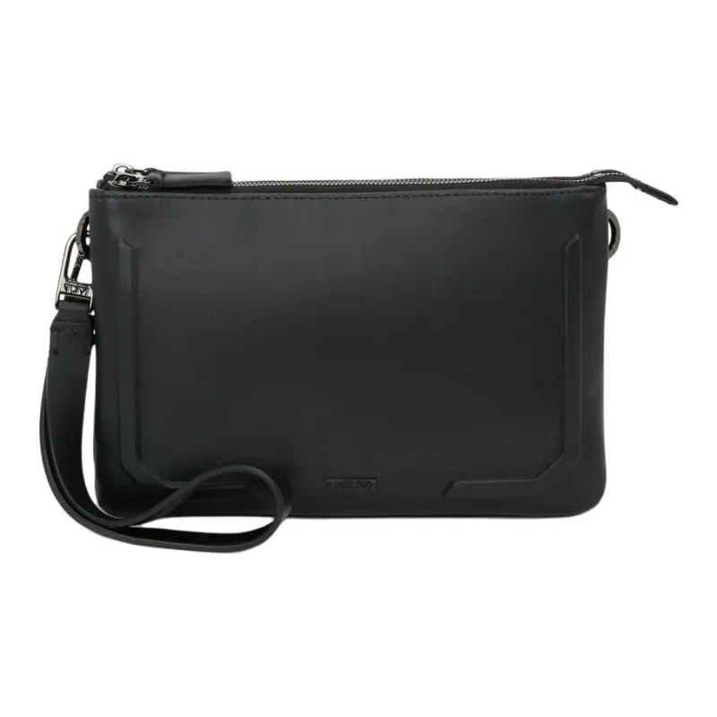 TUMI Leather One Shoulder Crossbody Clutches Men's Black-1