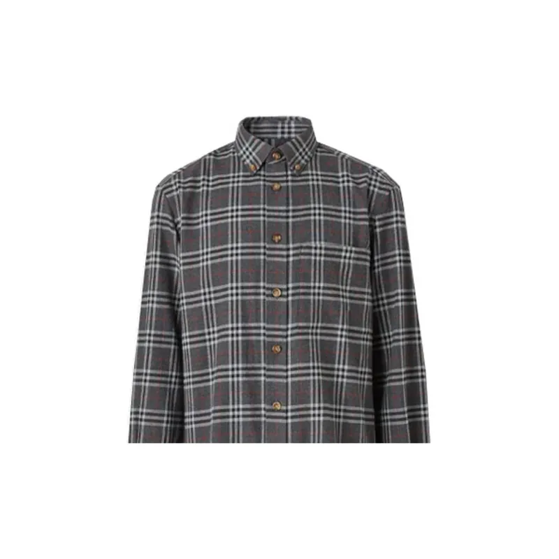 Burberry Shirts Men Charcoal Gray-4