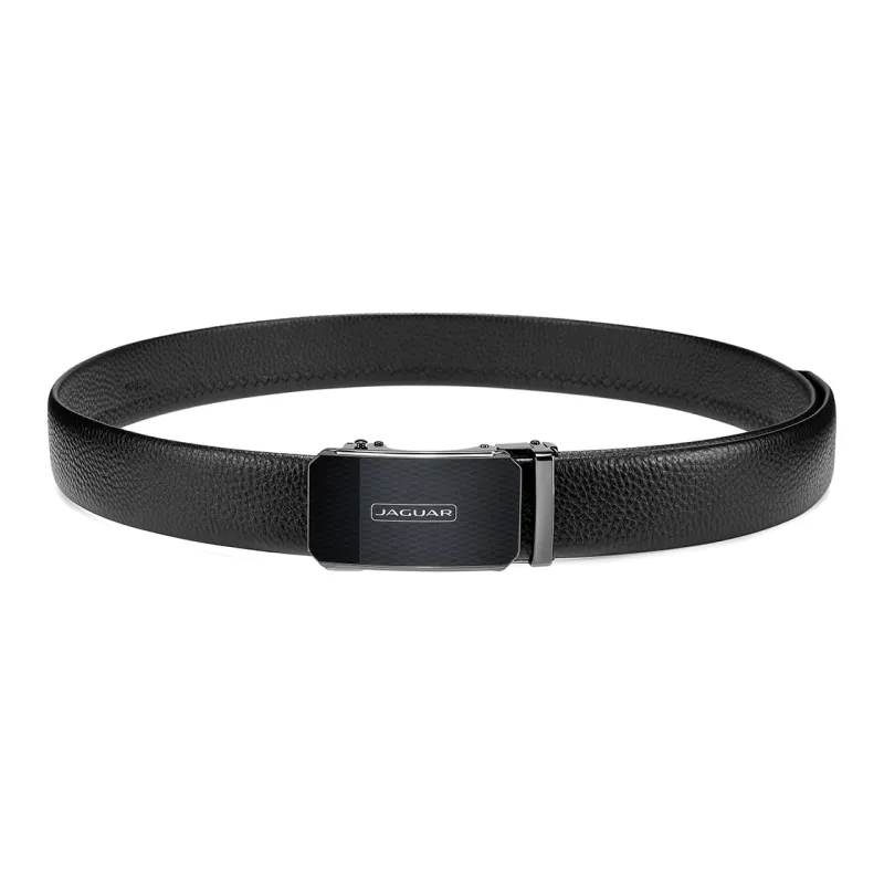 JAGUAR Cow Leather Leather Belts Men's Black Width  3.5cm-3