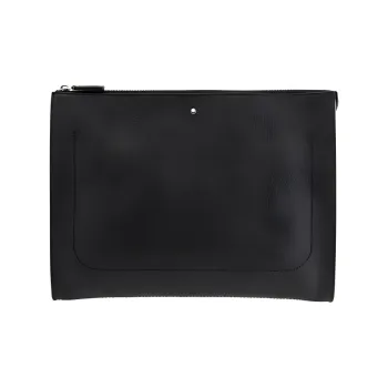 MONTBLANC Leather Briefcase, Document Holder, Clutch Regular Men's Black