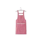 Straps Plaid Apron Red