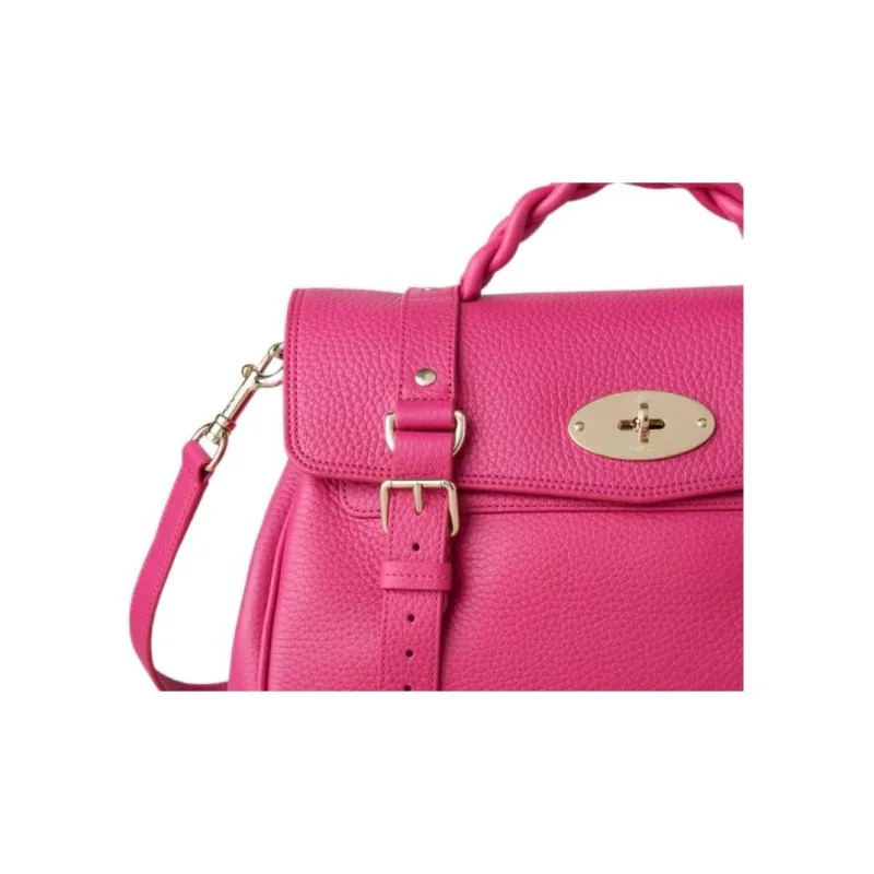Mulberry Alexa Textured Leather Shoulder Bag Crossbody Bag Handbag Women's Pink-3