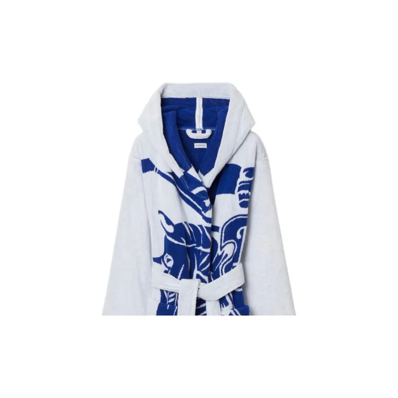 Burberry Pajama Robe Unisex White Blue-2