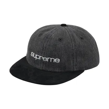 Supreme Denim Suede Compact Logo 6 Panel
