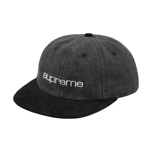 Supreme Denim Suede Compact Logo 6 Panel