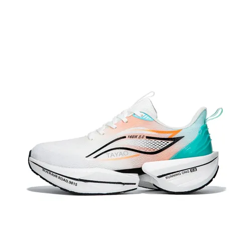 TAYAO Anti Slip And Wear Resistant Breathable Low Top Casual Running Shoes Unisex White Orange
