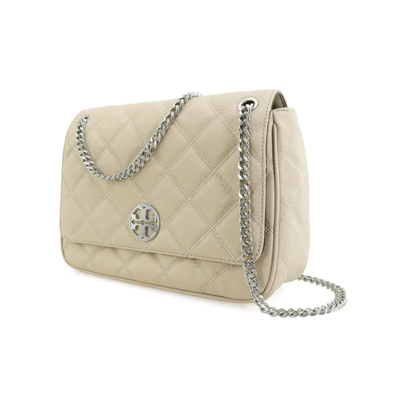 TORY BURCH TB Willa Cow Leather Small Square Bag Shoulder Bag, Crossbody Bag Tubas Women's White-1