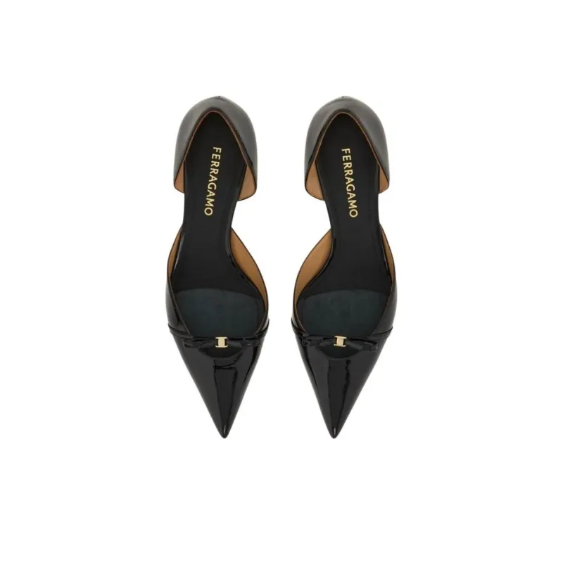 FERRAGAMO Slim Heel High Heels 4cm Women's Black-3